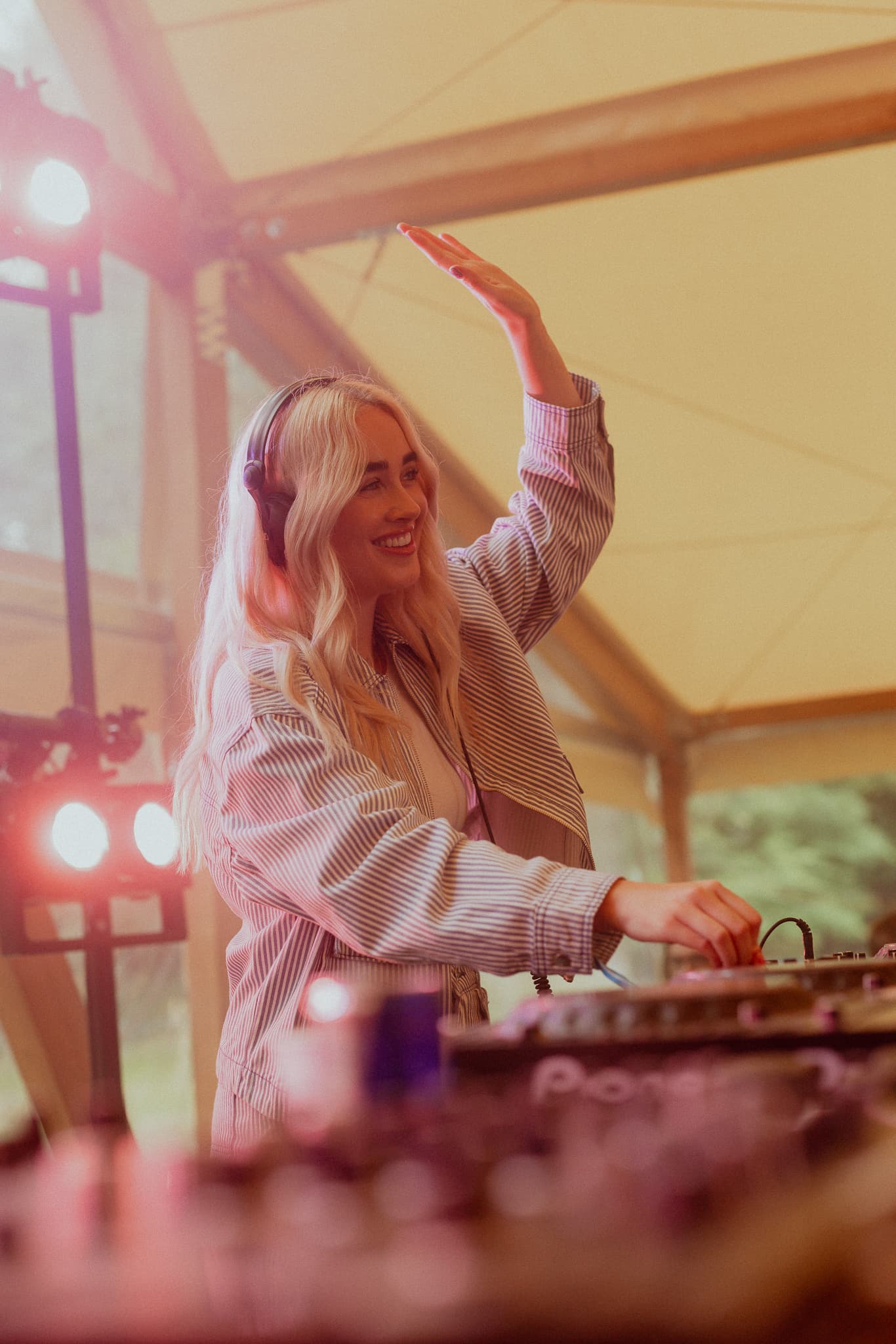 A woman DJ-ing
